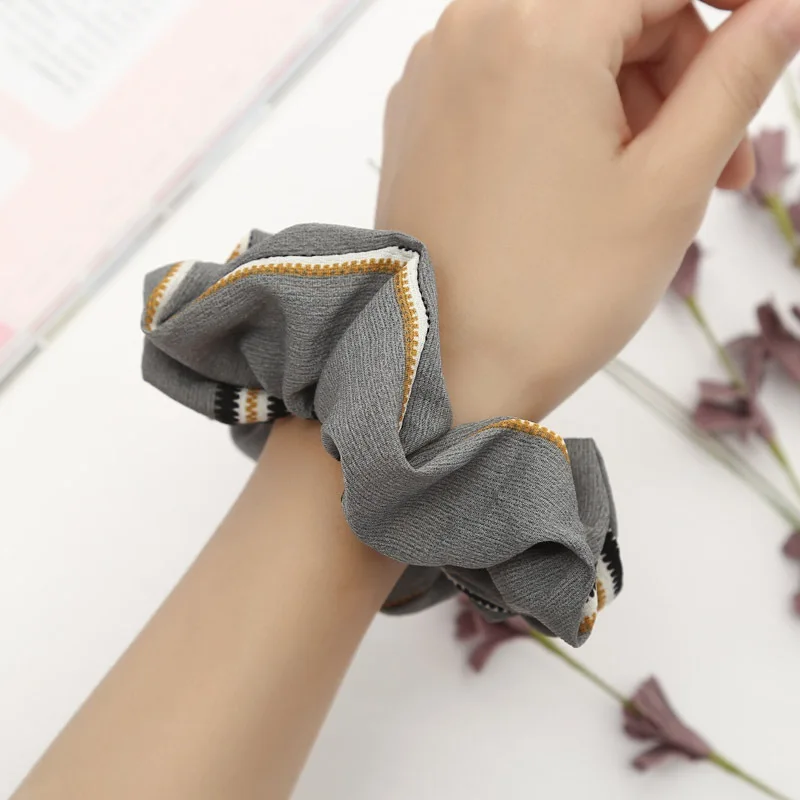 Adjustable Strip Soft Flower Print Ponytail Holder Comfortable 1PC Elastic Hair Rope Women Seaside Unique Party Tie Scrunchie