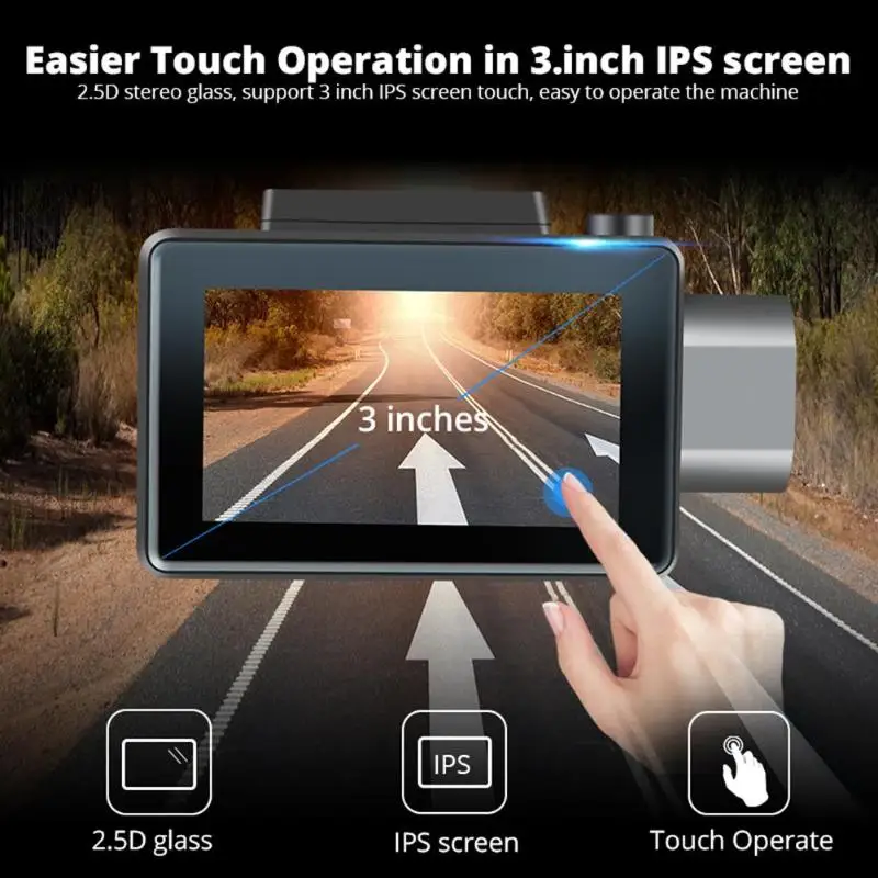 3/'/' Touch Screen Dual Lens Car DVR Dash Cam Android 5.0 GPS WIFI 3G G-Sensor WDR
