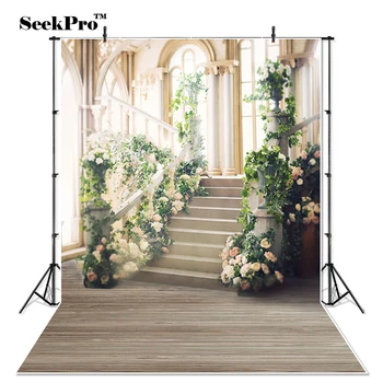 

Thin Vinyl flower wedding couple steps love Photo Backdrop Printed photo studio indoor professional Photographic Backgrounds