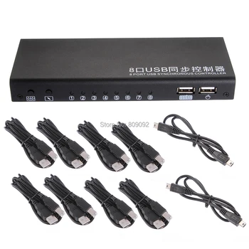 

8-Port USB Controller KVM Synchnorizer Switch for Multiple PCs DNF Game Control Computer Mouse and Keyboard Share Box