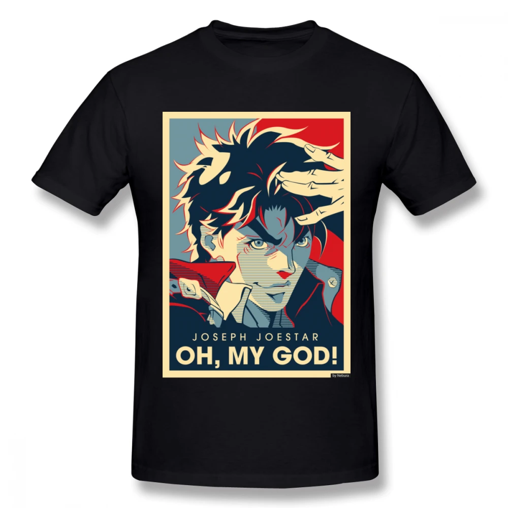 

Jojo Bizarre Adventure Vintage Joestar Joseph OH MY GOD letter T-shirt For Men Plus Size Cotton cool Tee Shirt S-3XL Camiseta