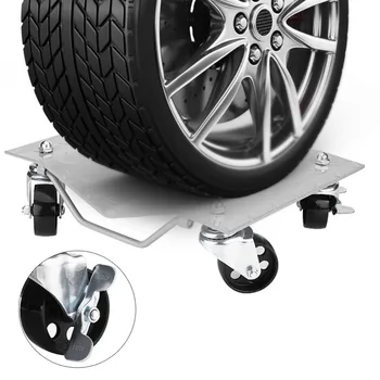 

Oversea 2Pcs Tire Skates Castor 4 Wheels Car Dolly Ball Bearings Auto Repair Moving Diamond Rated at 1500lbs Diamond Plate Steel