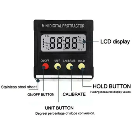 Кубический Инклинометр измеритель углов цифровой ЖК транспортир электронный уровень коробка протекторы экрана