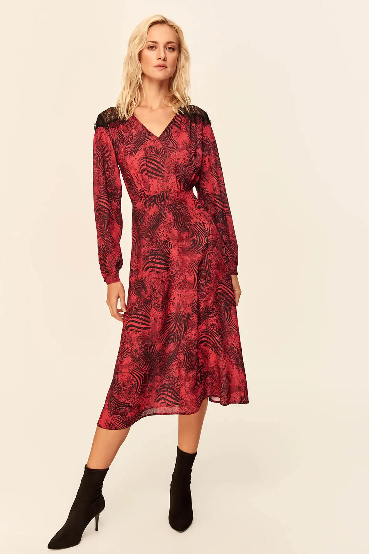

Trendyol Red Lace Detail Dress TOFAW19XO0012
