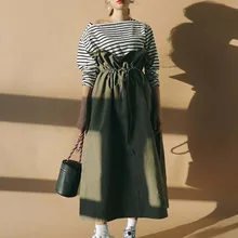 [YaLee] Новая мода весна лето армейский зеленый простой Drawsring высокая Талия свободная полубоди юбка женская универсальная Y584