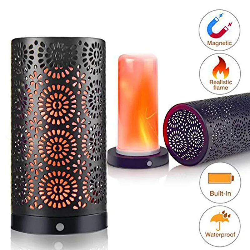 

IP44 Waterproof Flame Lights Gravity Sensor LED Flame Lamp with Magnet USB Charge Fire Lighting Flickering Emulation Decor Lamps