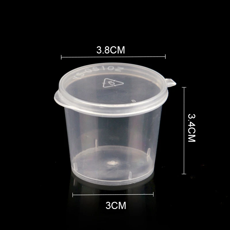 

50/100pcs Disposable Clear Plastic Sauce Chutney Cups Food Container Storage Box