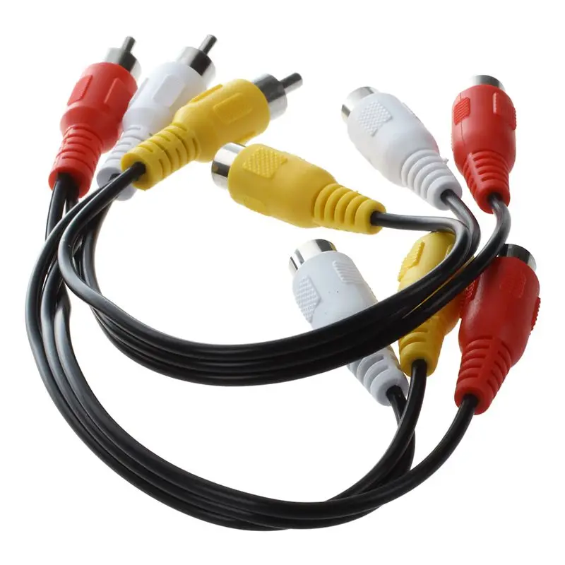 Новый 3 RCA Штекерный разъем на 6 гнездовой сплиттер Аудио Видео AV Кабель адаптер| |