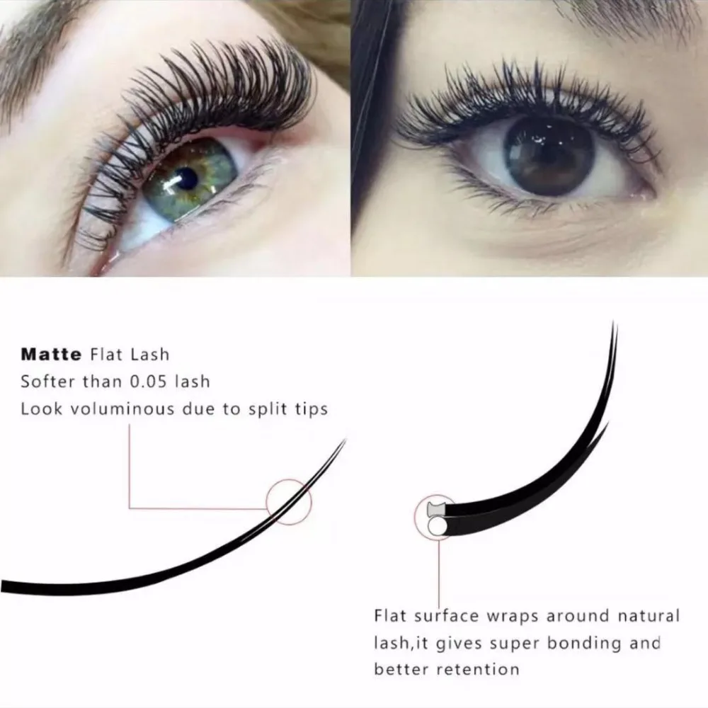 

Flat Ellipse Eyelash Extensions Split Tips Ellipse 0.15/0.20 Shaped Natural False Eyelashes Easy Pick Volume Fan Thick