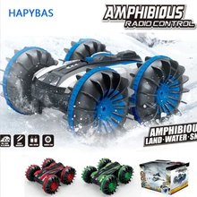360 Rotate Remote Control Car RC Stunt Car 2 Sides Waterproof Driving on Water and Land Amphibious Electric Toys for Children