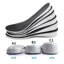 1 пара, женская и Мужская стелька для увеличения роста, дышащая, унисекс, полная Полустельки, спортивная обувь на каблуке, подкладка, 2-4 см