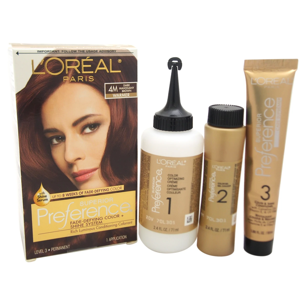 picture Loreal Preference Hair Color Dark Mahogany Brown 4M superior preference 4m dark mahogany brown warmer by loreal paris for unisex 1 pack hair color