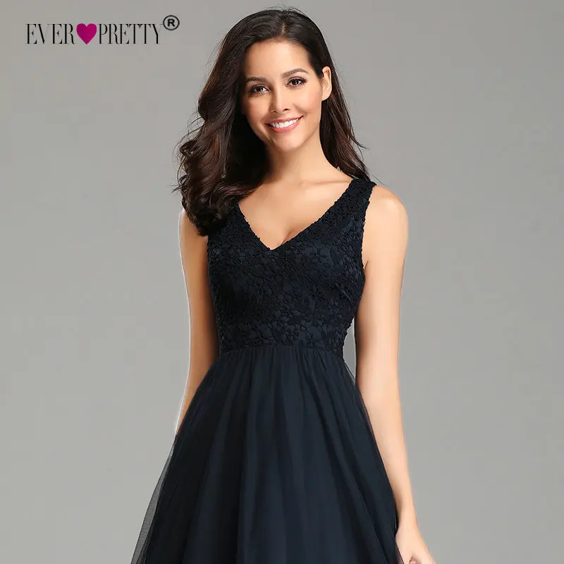 Elegant Navy Blue Evening Dresses Long Ever Pretty EZ07644NB Sexy Cheap A-line Sleeveless V-neck Tulle Lace Back Robe De Soiree Elegant Navy Blue Evening Dresses Long Ever Pretty EZ07644NB Sexy Cheap A-line Sleeveless V-neck Tulle Lace Back Robe De Soiree