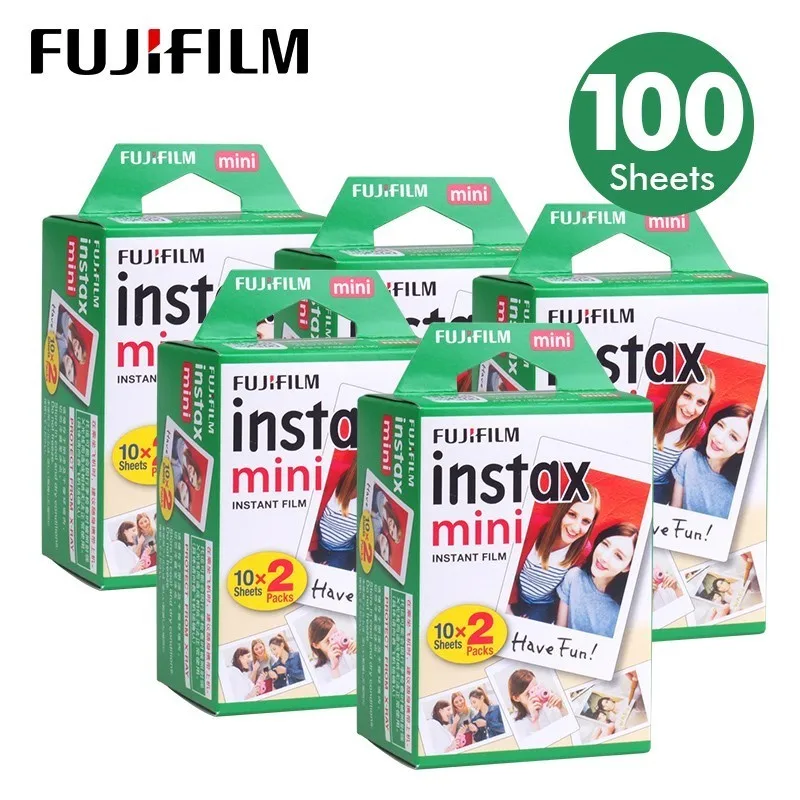 100 Hojas de película para Fuji Fujifilm Instax Mini 8 7 s 9 70 25 50 s 90 Cámara de Fotos Instantánea Blanco FilmShare SP-1 SP-2 - 1