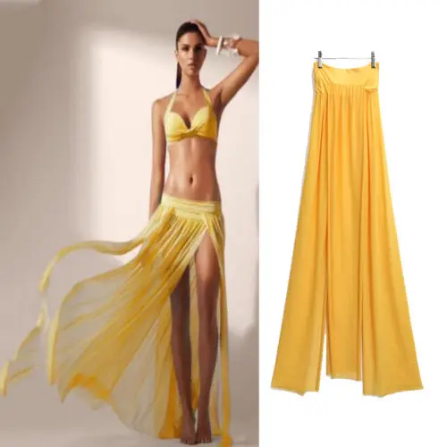 Summer Casual Skirts HOT Women Summer Casual Elastic High Waist Solid Long Split Skirts Summer Swimwear Cover Up Skirts Summer Casual Skirts HOT Women Summer Casual Elastic High Waist Solid Long Split Skirts Summer Swimwear Cover Up Skirts