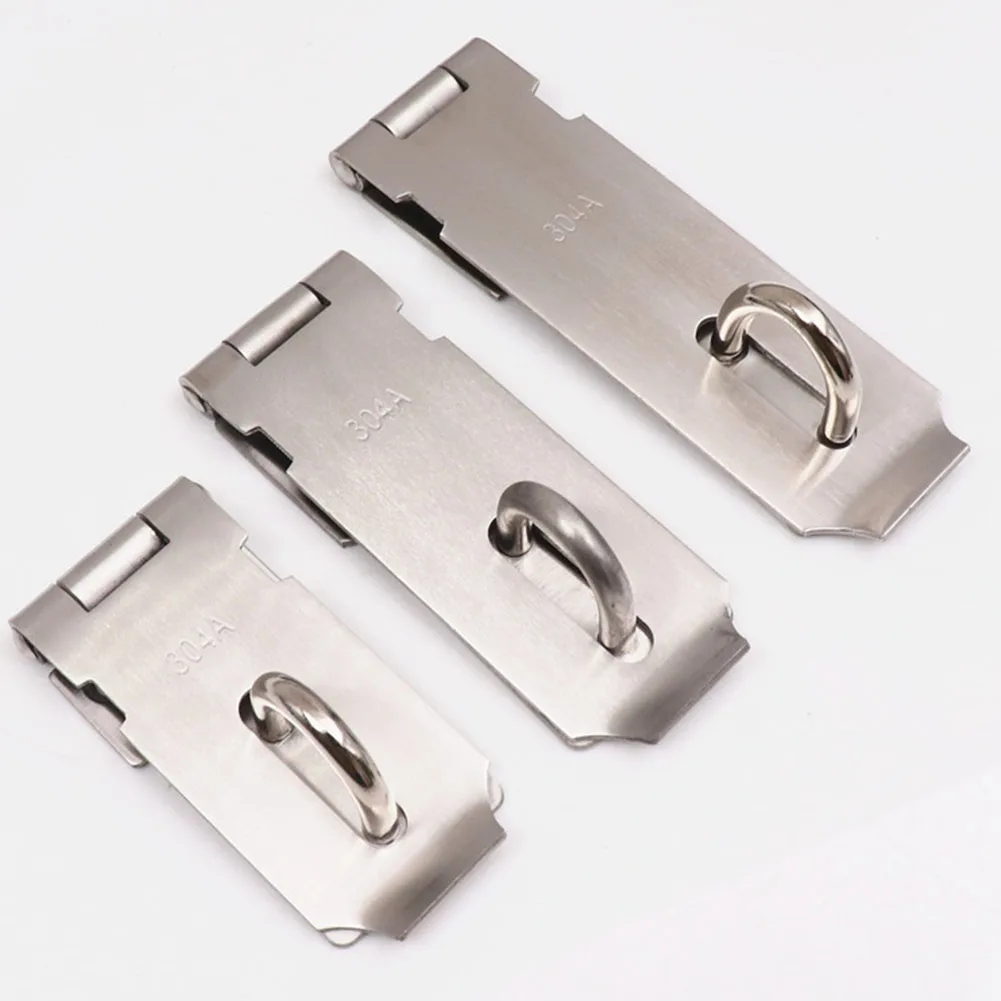

Door Lock Gate Anti Theft Stainless Steel Hasp Staple Shed Latch Easy Install Cabinet Padlock Clasp