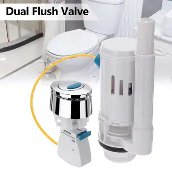 

27cm Length Cable Universal Seats Toilet Connected Water Tank Dual Flush Fill Drain Valve Flush Push Button WC Water Tank