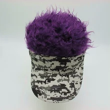 Новая мода новинка Кепка в стиле унисекс поддельные чутье волосы солнцезащитные козырьки Для Мужчин's Для женщин парик накладка из искусственных волос забавные волосы потери модные подарки шапочка для гольфа