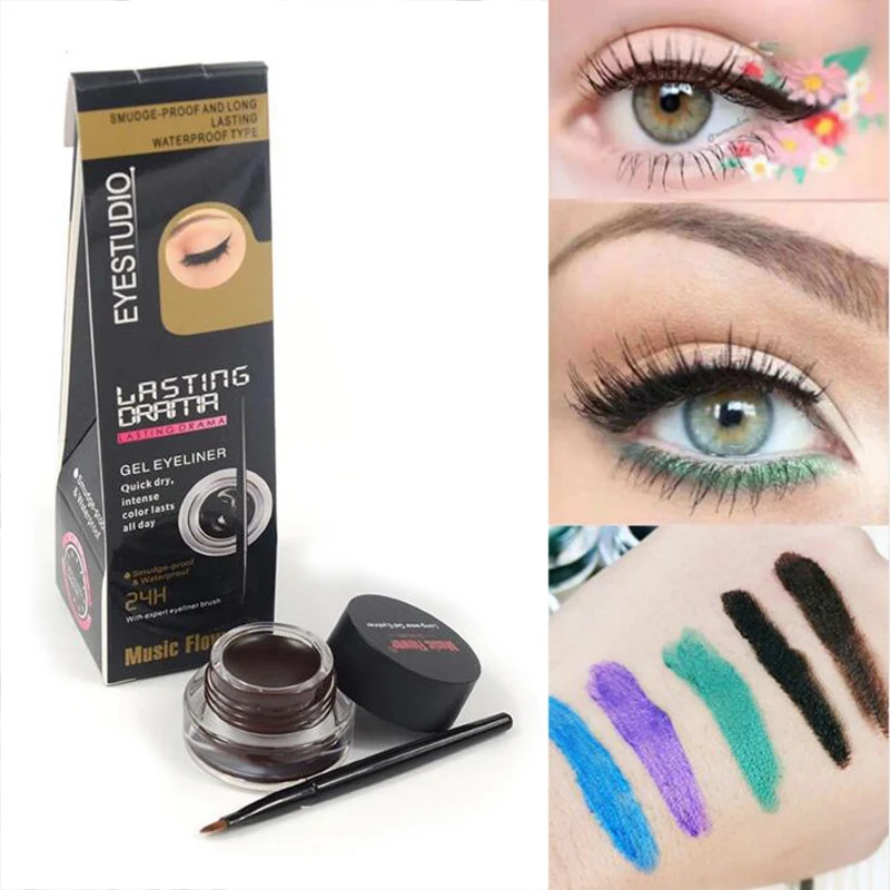 

2019 New Fashion 24 Hours Long-Lasting Cosmetic Makeup Smooth Fast Dry Inner Waterproof Eyeliner Quick Dry New Eye Liner Natural