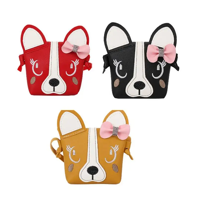

Korean Bow Cute Dog Shoulder Bag Princess Crossbody Messenger Handbags Hand Mini Accessories Bags For Girls Single Shoulder Bag