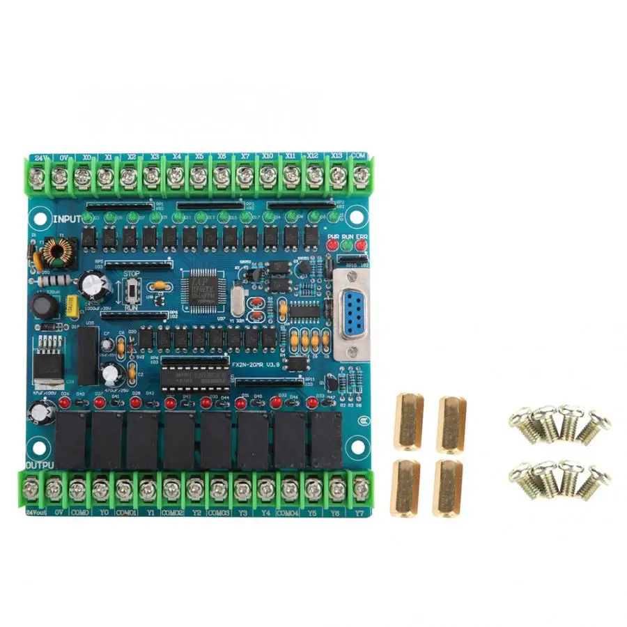

motor regulator Industrial Programmable Control Board FX2N-20MR 12 Input 8 Output 24V 5A dc motor controller