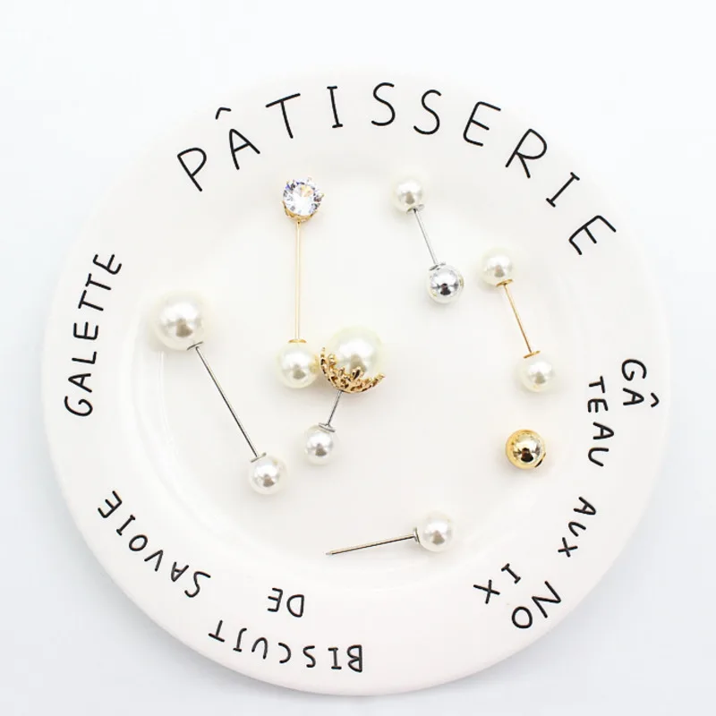 

2019 High Quality Multi Style Vintage Gold Brooch Pins Double Head Simulation Pearl Large Brooches For Women Wedding Jewelry