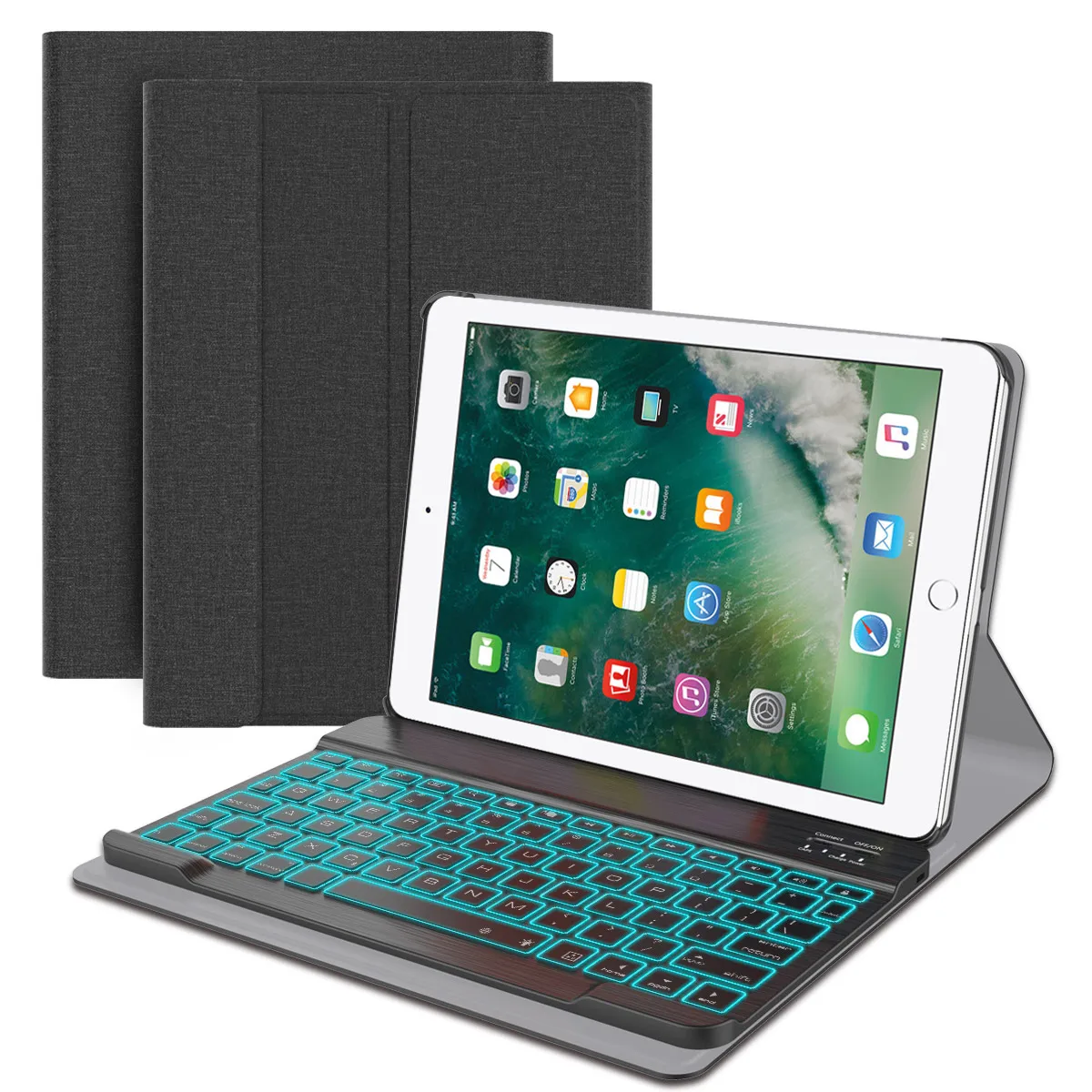 

For iPad 9.7 2017 Tablet Cover with Backlight Wireless USA Keyboard Leather Case For iPad 9.7 Inch 2017 Case Flip Stand Smart