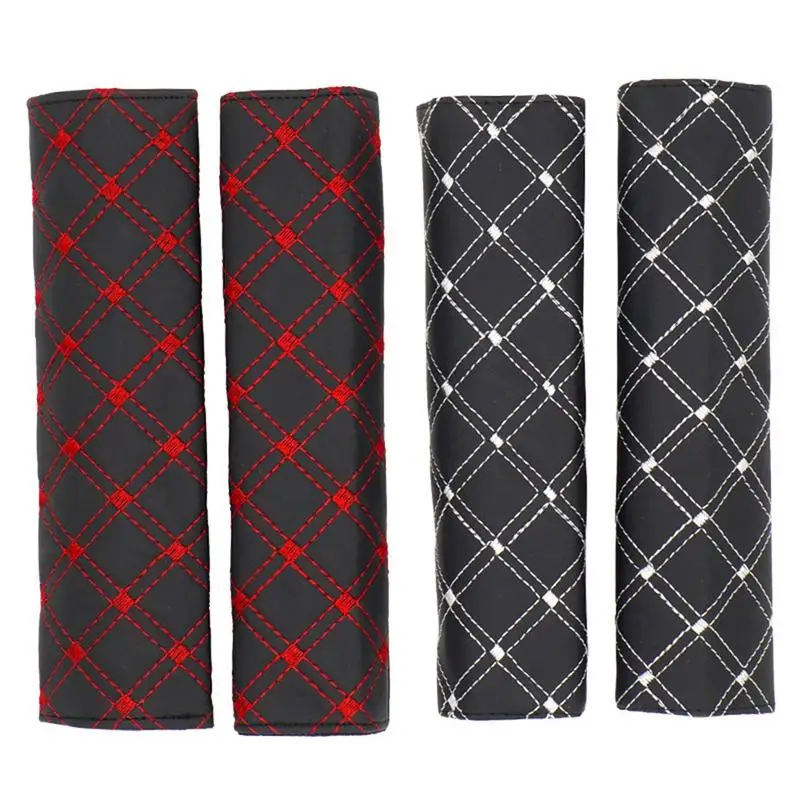 A Pair New PU Red Wine Shoulder Cover Car Seat Driving Line White | Автомобили и мотоциклы