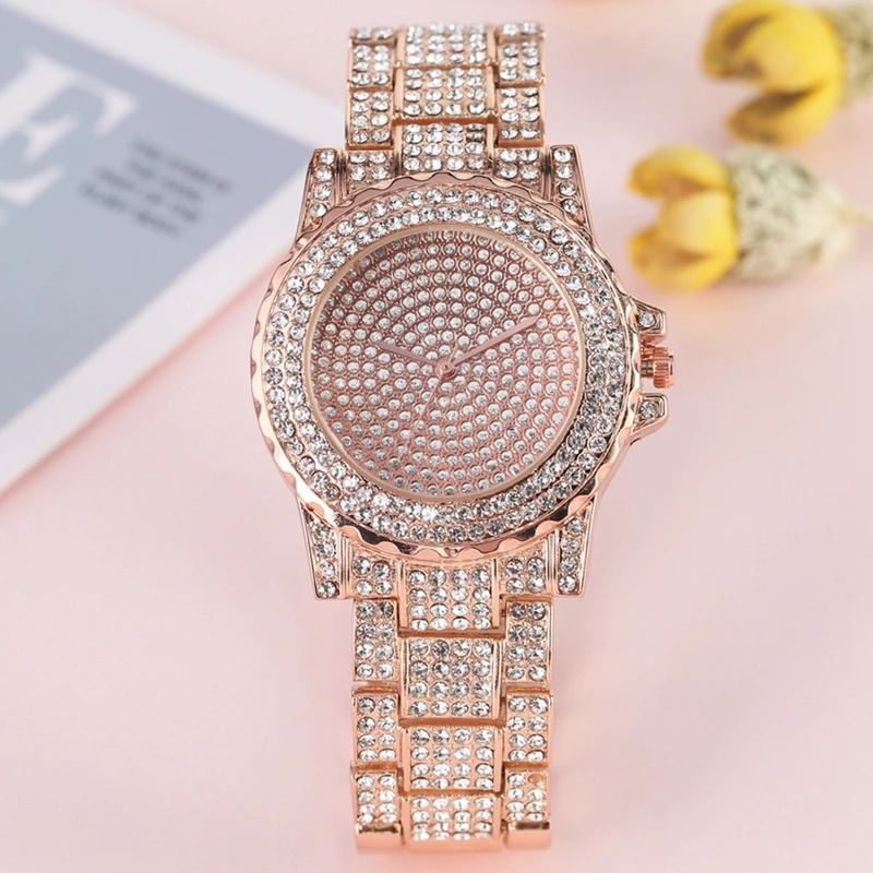 

New Women Rhinestone Watches Lady Dress Women watch Bling Diamond Luxury Bracelet Wristwatch ladies Crystal Strap Quartz Clocks