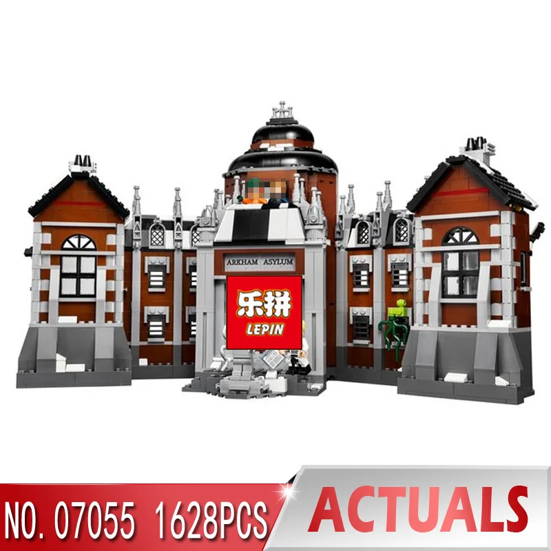 

LEPIN 07055 1628Pcs Genuine Batman Movie Series The Arkham`s Lunatic Asylum Set Building Blocks Bricks Toys for Children 70912