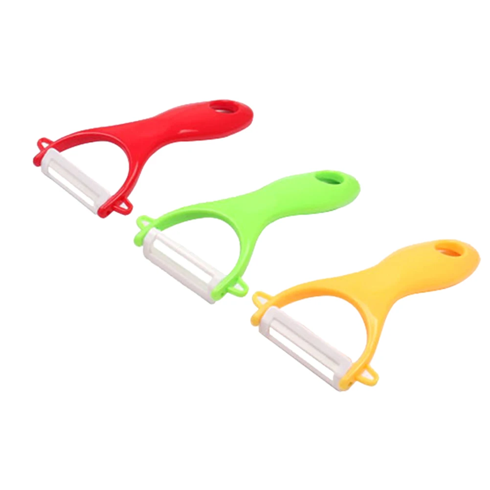 

3Pcs 3 Colors Multifunctional Ceramic & pp Peeler Vegetable Fruit Peeler with Non-slip Comfortable Handle