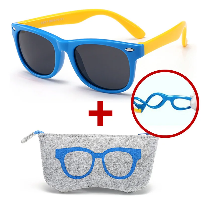 Children Kids Polarized Tr90 Silicone Sunglasses Boys Girls Safety