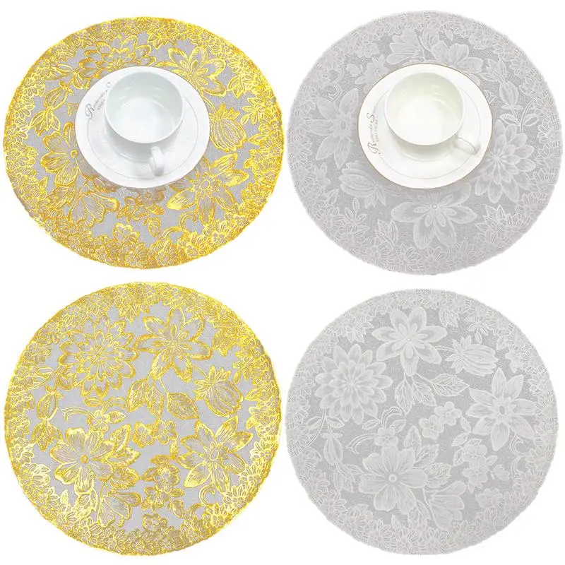 

Waterproof Lace Placemat Tea Coaster Pot Non - Slip Table Mat Insulation Natural Table Kitchen Carft Cup Holder Base Decoration