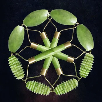 

Double Natural Jade Facial Roller Slimming Faces Neck Push Jade Massager Tighten Skin Practical Beauty Device Face Care Tools