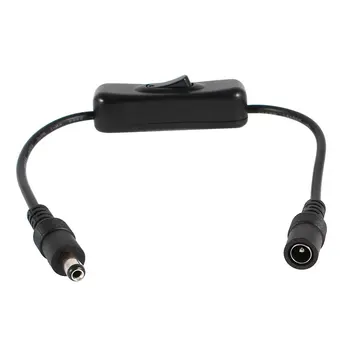 

5.5x2.1mm DC Connector Switch Cord Black for Single Color LED Strip
