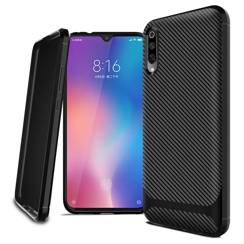 Чехол Xiaomi9 из углеродного волокна для Xiaomi Mi 9 мягкий силиконовый ударопрочный