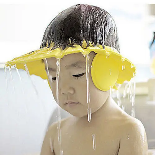 3 Color Soft Adjustable Baby Shower Cap Protect Children Kid Shampoo Bath Wash Hair Shield Hat Waterproof Prevent Water Into Ear | Мать и