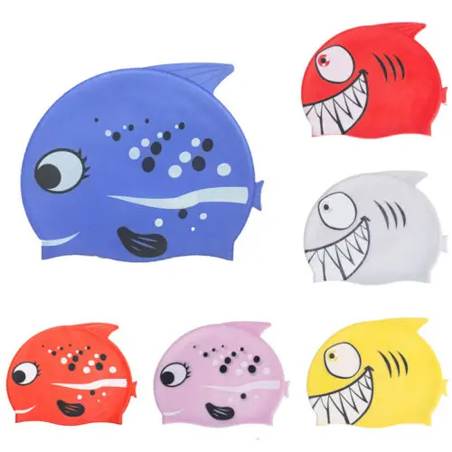 

2019 Pudcoco New Brand Waterproof Cartoon Fish Kids Swimming Hat - Silicone Children Swim Cap