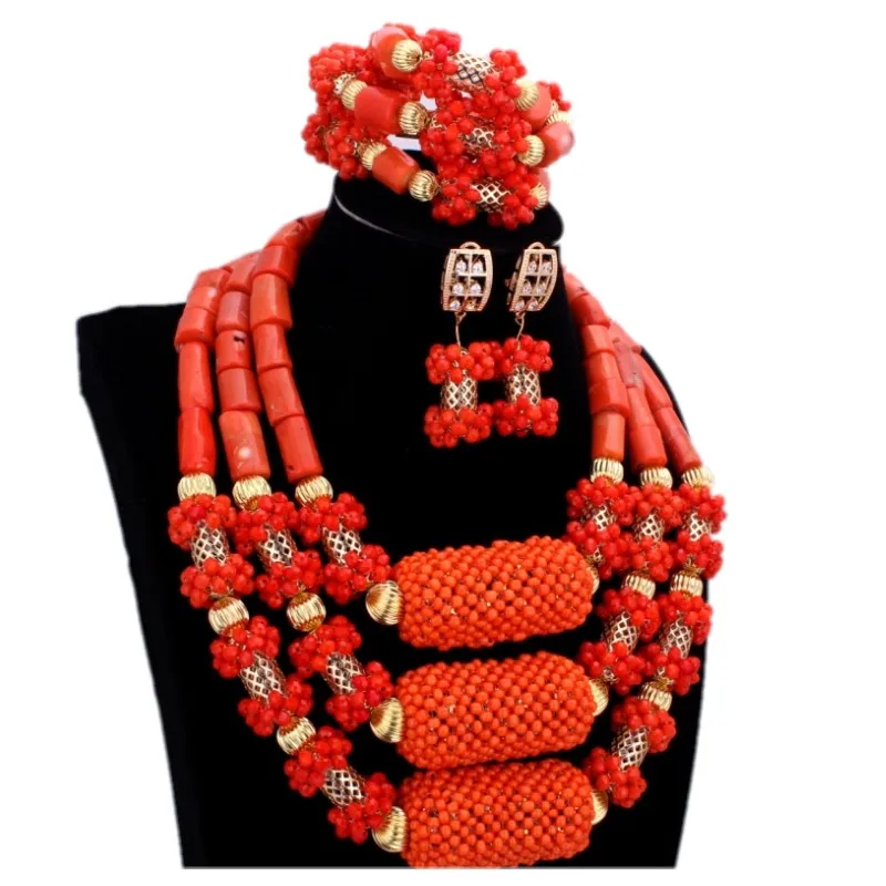 2017 Trendy Orange African Jewelry Sets Nature Coral African Beads Nigerian Gold Balls Dubai Wedding Jewelry Sets Bridal Jewelry цена 2017 Trendy Orange African Jewelry Sets Nature Coral African Beads Nigerian Gold Balls Dubai Wedding Jewelry Sets Bridal Jewelry цены онлайн