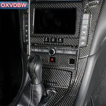 Аксессуары для Infiniti Q50 Q60, центральная консоль из углеродного волокна, панель передач, двери, внутренние наклейки на выходе, Декоративный корпус автомобиля