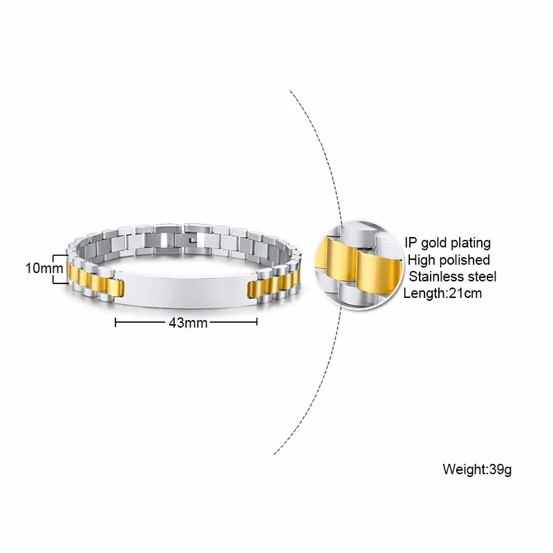 Мужской браслет из нержавеющей стали с гравировкой, персонализированные ювелирные изделия