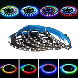 CLAITE SMD5050 RGB Светодиодные ленты Свет 1м 2м 300 см 4 м 5 м IP20 IP65 Wateproof полосы смарт-ic GT2812 программируемый Гибкая Pixel DC12V