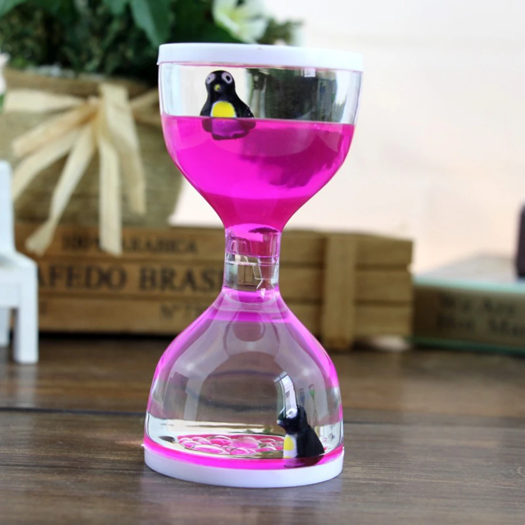Жидкое движение Bubbler таймер стол сенсорная игрушка Дельфин Животное плавающий масло песочные часы для Fidgeting снятие стресса подарки розовый