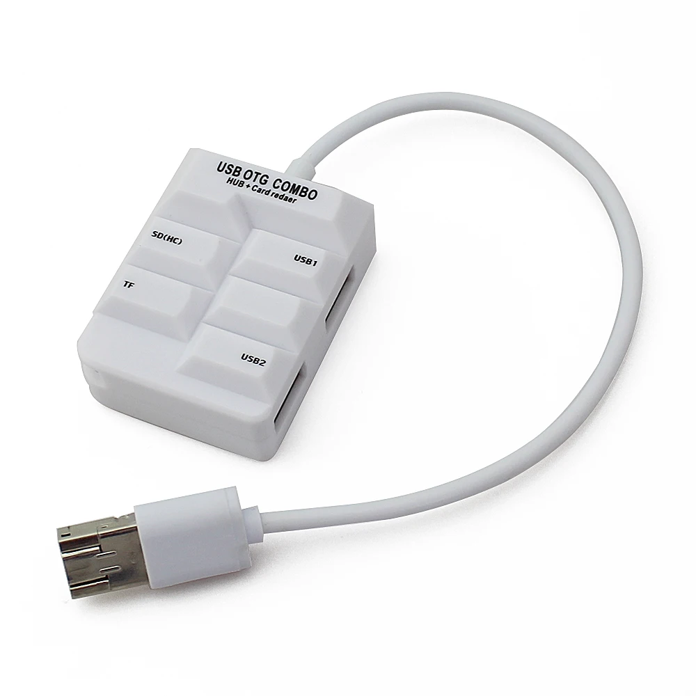 USB OTG USB2.0 концентратор с Micro SD TF кардридером комбинированный высокоскоростной 2