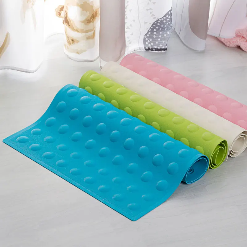 

Non Slip Rubber Bath Mat with Suction cup for Textured Tub and Reglazed Tub Bath mats Bathroom Anti Slip PVC Retro Style Green