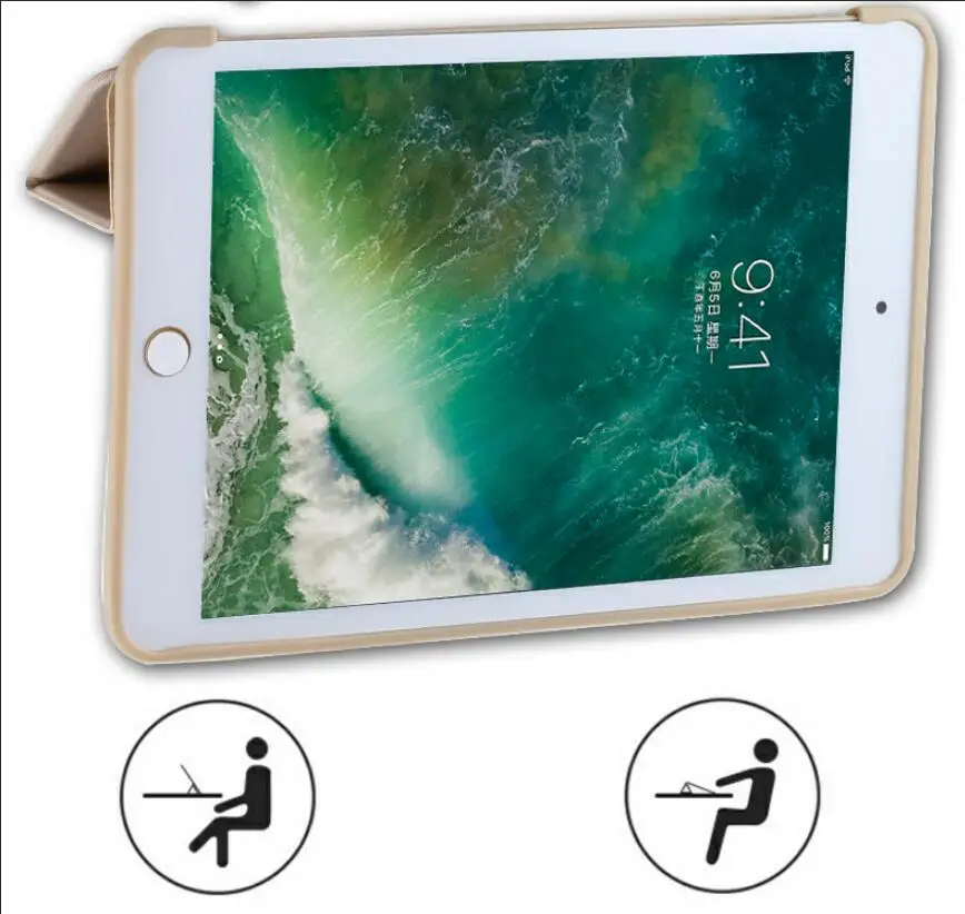 YWEWBJH Luxury Ultra Slim Magnetic Smart Flip Stand PU Leather Soft Cover Case For iPad Mini  2 3 4 Silicone Soft Back Case