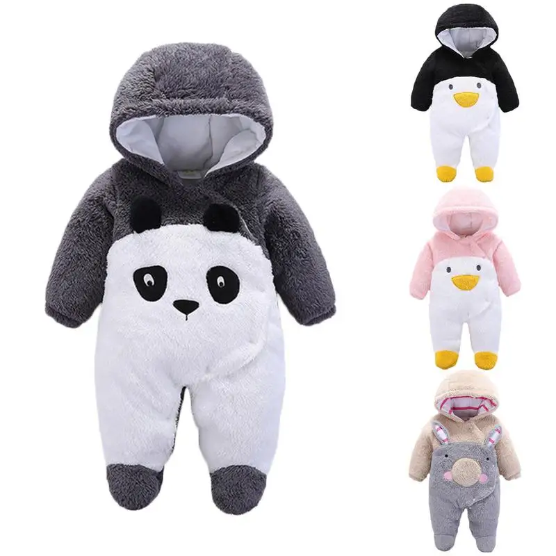 

2018 Infant Romper Baby Boys Girls Jumpsuit New Born Bebe Clothing Hooded Toddler Baby Clothes Cute Panda Romper Baby Costumes