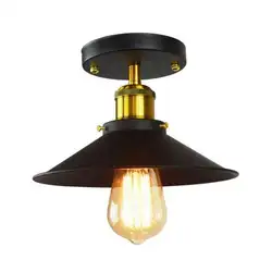 Винтаж E27 потолочные светильники держатель ретро домашнего освещения гладить Черный Потолок основание светильника Iron Art Краска в