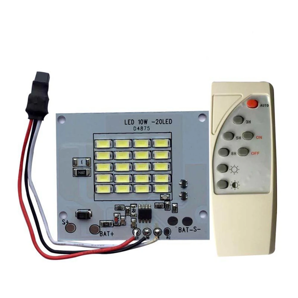 

CLAITE DC3.7V 10W LED Remote Control DIY White Light Source Chip for Light-controlled Solar Light