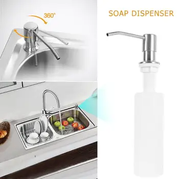 

Kitchen Soap Dispenser Bathroom Detergent Liquid Soap Lotion Dispensers Stainless Steel Head Plastic Bottle Bathroom Accessories